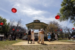 People enjoy dancing during the first annual Jazz Age Sunday Social at Dallas Heritage Village in Dallas on March 30, 2014. (Kye R. Lee/The Dallas Morning News)