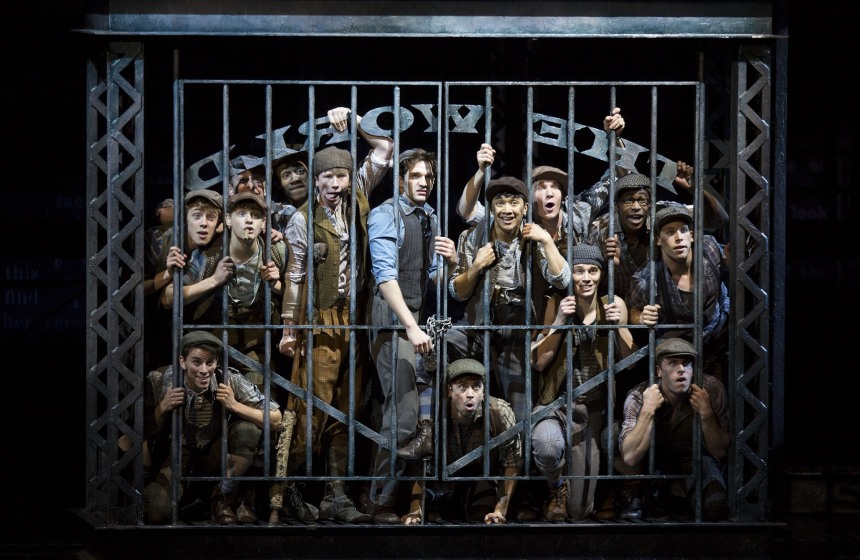 A scene during an opening night of Broadway musical Newsies at the Winspear Opera House in Dallas, TX on April 29, 2015.  (Kye R. Lee/The Dallas Morning News)