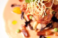 Crispy Sweetbread - smoked tomato, butter, back trumpet mushrooms at The Cedars Social in Dallas, TX on January 9, 2013. (Kye R. Lee/The Dallas Morning News)