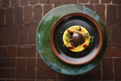 Black truffle slow-poached egg with chanterelles at the Mansion Restaurant on September 11, 2013.  (Kye R. Lee/The Dallas Morning News)