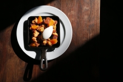 Cornbread pudding with Satsumas at Underbelly in Houston, TX on December 10, 2014.  (Kye R. Lee/The Dallas Morning News)