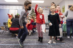 Photos during a classroom Christmas Party at the Hidden Lake Elementary in Keller, TX on December, 17, 2021.