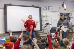 Photos during a classroom Christmas Party at the Hidden Lake Elementary in Keller, TX on December, 17, 2021.